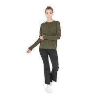 Crown of Edinburgh Cashmere Women's Cashmere Womens Round Neck Sweater in Khaki - 40 EU thumbnail