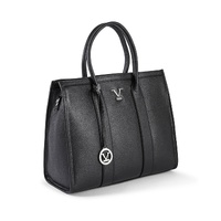 V Italia Black Tote Bag  V Italia Leather Tote Bag  Women's V Italia Black Tote Bag - One Size thumbnail