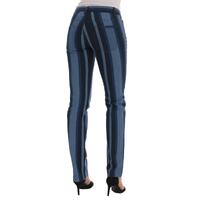 Blue Striped Cotton Stretch Denim Jeans - Dolce & Gabbana 40 IT Women thumbnail
