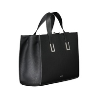 Calvin Klein Women's Elegant Two-Handled Black Handbag with Logo - One Size thumbnail