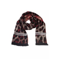 Cavalli Class Men's Burgundy Animalier Fantasy Logo Scarf - One Size thumbnail