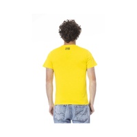 Cavalli Class Men's Yellow Cotton T-Shirt - L thumbnail