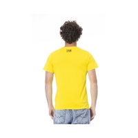 Cavalli Class Men's Yellow Cotton T-Shirt - S thumbnail