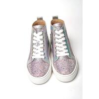Embellished Leather High Top Sneakers with Swarovski Crystals 35 EU Women thumbnail