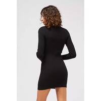 Knitted Dress with Laminated Effect and Polo Neck 42 IT Women thumbnail