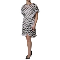 Dolce & Gabbana Women's White Polka Dotted Silk Blend A-line Dress - 36 IT thumbnail