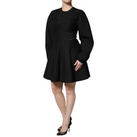 Dolce & Gabbana Women's Black Cotton Long Sleeves A-line Mini Dress - 36 IT thumbnail