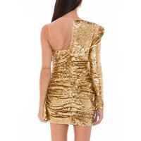 Sequined Gold Dress with Flake Detail and Back Zip Closure 40 IT Women thumbnail