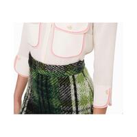 Wool Blend Knit Tartan Motif Skirt with Side Zip Closure 40 IT Women thumbnail