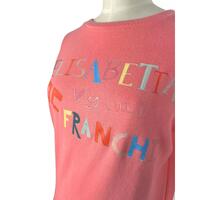 Peach Pink Cotton Sweatshirt with Front Print and Logo Patch 40 IT Women thumbnail