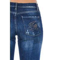 Worn Wash Skinny Denim Jeans with Multi-Pockets W27 US Women thumbnail