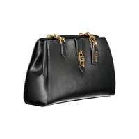 Guess Jeans Women's Chic Black Polyurethane Satchel with Contrasting Details - One Size thumbnail