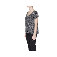 Jacqueline De Yong Women's Black And White Viscose Tops & T-Shirt - 40 IT thumbnail