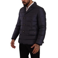 Dolce & Gabbana Men's Blue Silk Goat Coat Blouson Winter Jacket - 52 IT thumbnail