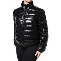 Dolce & Gabbana Women's Black Logo Plaque Full Zip Puffer Jacket - 42 IT thumbnail