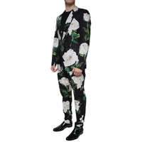 Dolce & Gabbana Men's Black Rose Cotton  Formal 2 Piece Suit - 50 IT thumbnail