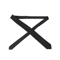 Dolce & Gabbana Men's Black Logo Cotton Blend Adjustable Tie - One Size thumbnail