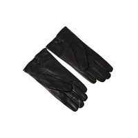 Dolce & Gabbana Men's Black Leather Embossed Logo Short Hands Gloves - 10 thumbnail