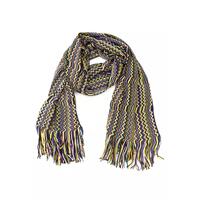 Fringed Geometric Fantasy Scarf with Multicolor Design One Size Women thumbnail