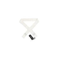 White Silk Mens Tie Scarf Wrap with Polka Dotted Fringes One Size Men thumbnail