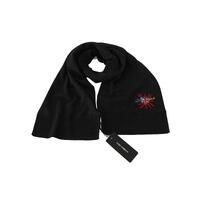 Authentic Dolce & Gabbana Gray Wool Scarf with Embroidered Details One Size Men thumbnail