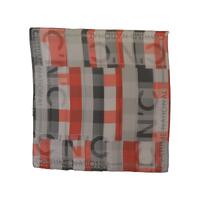 CNC Costume National Grey and Red Checkered Printed Silk Scarf One Size Women thumbnail