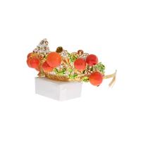 Dolce & Gabbana Gold Brass Multicolor Crystal Sicily Orange Crown One Size Women thumbnail