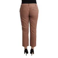 100% Authentic COSTUME NATIONAL Mid Waist Cotton Tapered Cropped Pants with Logo Details 38 IT Women thumbnail