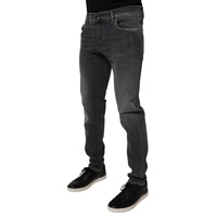 Dolce & Gabbana Men's Dark Gray Washed Cotton Slim Fit Denim Jeans - 52 IT thumbnail