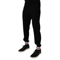 Dolce & Gabbana Men's Black Wool Mid Waist Jogger Sweatpants Pants - 48 IT thumbnail