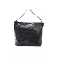 Pompei Donatella Women's Elegant Blue Python Print Leather Shoulder Bag - One Size thumbnail