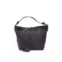 Pompei Donatella Women's Chic Gray Leather Shoulder Bag with Logo Detailing - One Size thumbnail