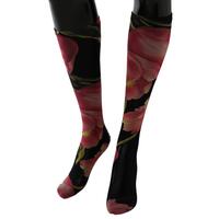 Floral Stretch Stockings with Logo Details M Women thumbnail