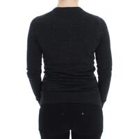 Gray Wool Cardigan Sweater with Logo Details 38 IT Women thumbnail