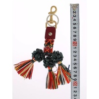 Dolce & Gabbana Women's Multicolor Raffia Leather Clasp Finder Chain Keyring - One Size thumbnail