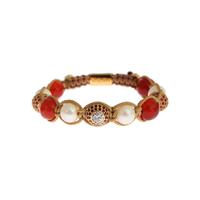 Authentic NIALAYA Red CZ Carnelian Pearl Bracelet S Women thumbnail
