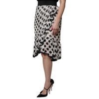 Dolce & Gabbana Women's White Black Polka Dots Knee Length Skirt - 38 IT thumbnail