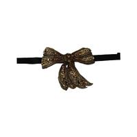 Dolce & Gabbana Gold-Tone Silk Rhinestone Bow Tie One Size Women thumbnail