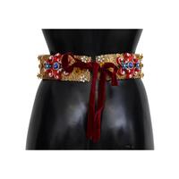 Floral Crystal Embellished Wide Waist Belt 42 IT Women thumbnail