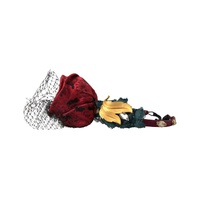 Dolce & Gabbana Women's Red with multicolor Rose Silk Crystal Netted Logo Diadem Headband - One Size thumbnail