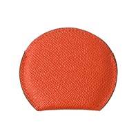 Dolce & Gabbana Women's Orange Calfskin Leather Round Logo Hand Mirror Holder - One Size thumbnail