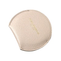 Dolce & Gabbana Women's Beige Calfskin Leather Round Logo Hand Mirror Holder - One Size thumbnail