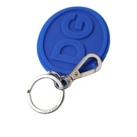 Dolce & Gabbana Women's Blue Rubber DG Logo Silver Brass Metal Keyring Keychain - One Size thumbnail