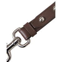 Dolce & Gabbana Women's Brown Plain Leather Silver Brass Keyring Holder Keychain - One Size thumbnail