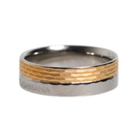 Dolce & Gabbana Men's Gold Silver Tone Real Brass DG Logo Ring - 54 EU thumbnail