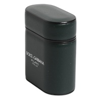 Dolce & Gabbana Men's Black Calfskin Leather Logo Print Flip Holder Airpods Case - One Size thumbnail