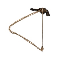 Dolce & Gabbana Men's Black Gold Brass Copper Revolver Brooch Lapel Pin - One Size thumbnail