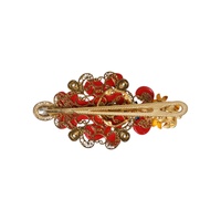 Dolce & Gabbana Women's Multicolor Spring CARRETTO Gold Brass Crystal Hair Clip - One Size thumbnail