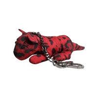 Dolce & Gabbana Men's Red Black Polyester Animal Silhouette Keychain Keyring - One Size thumbnail