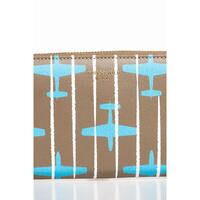 Striped All-over Print Leather Wallet with Zip Closure One Size Women thumbnail
